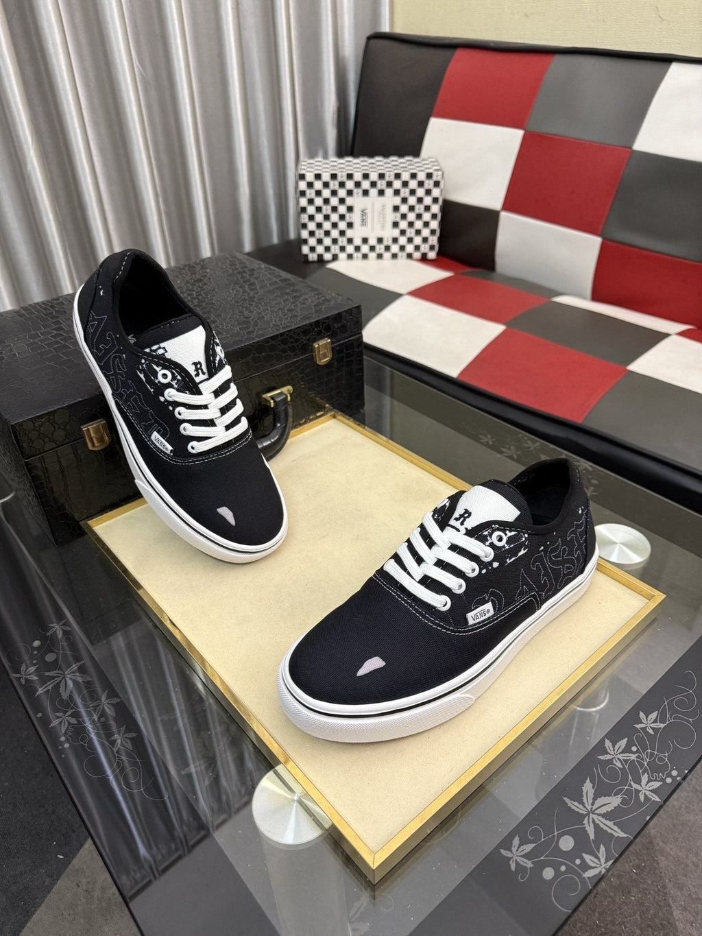 Vans Black Graphic Low-Top Sneakers — side