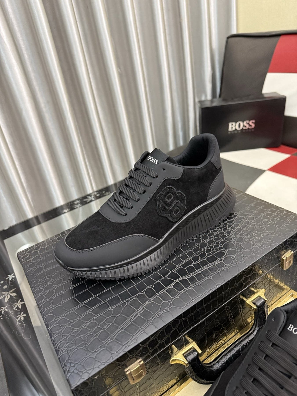 BOSS Black Low-Top Sneakers — front