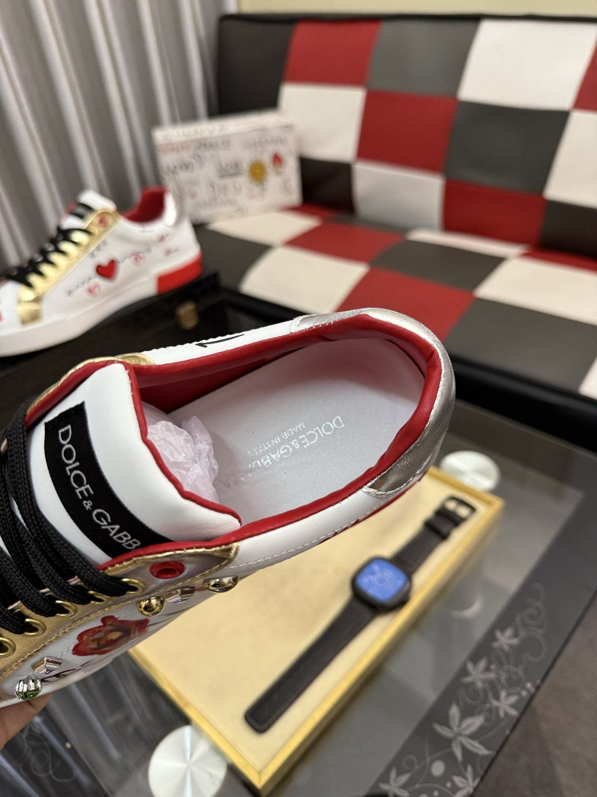 Dolce & Gabbana Floral Print Low-Top Sneakers — detail
