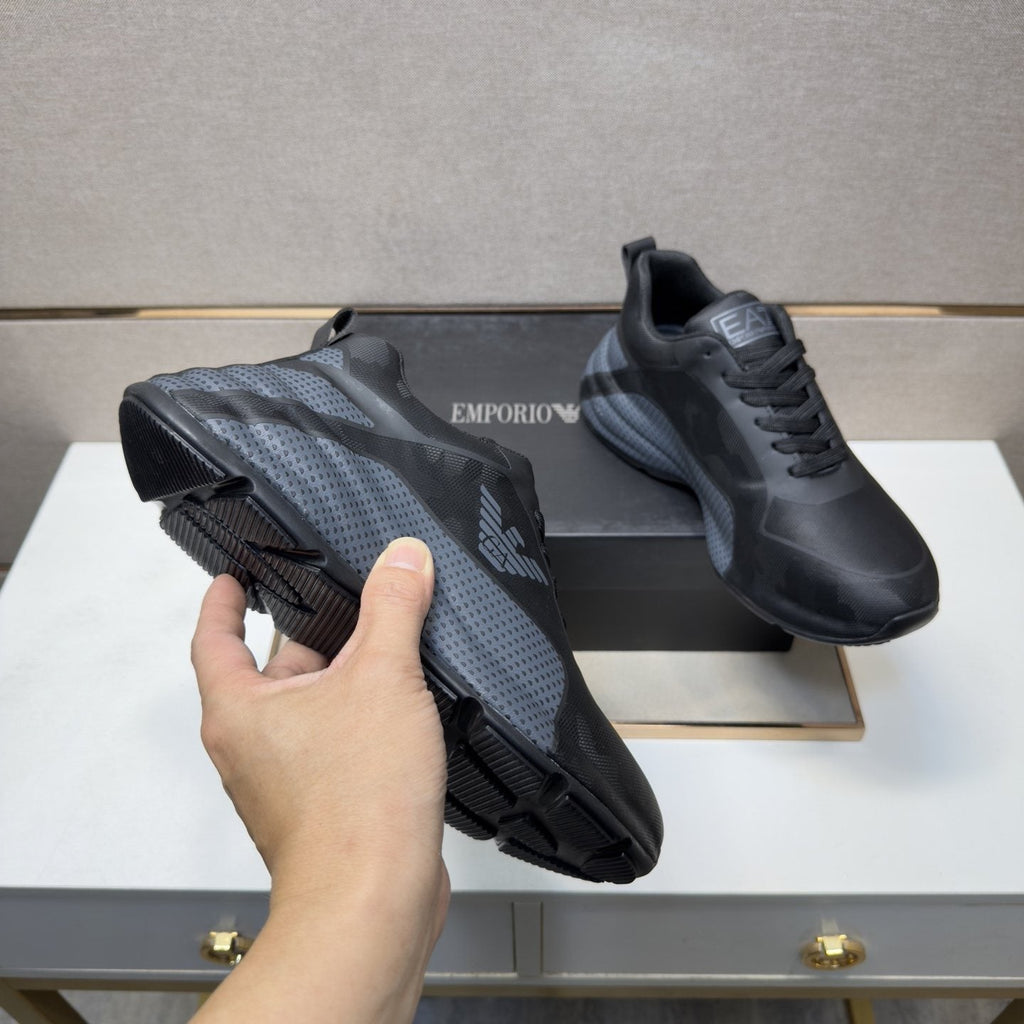 Emporio Armani Textured Panel Sneakers — front