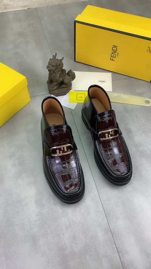 Fendi Croc-Embossed Buckle Ankle Boots — front