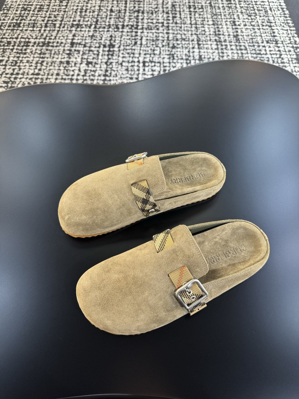 Burberry Men's Adjustable Buckle Slide Sandals — side