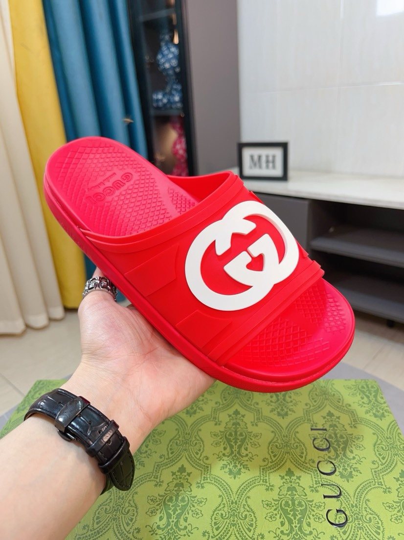 Gucci Emblem Slide Sandals — front