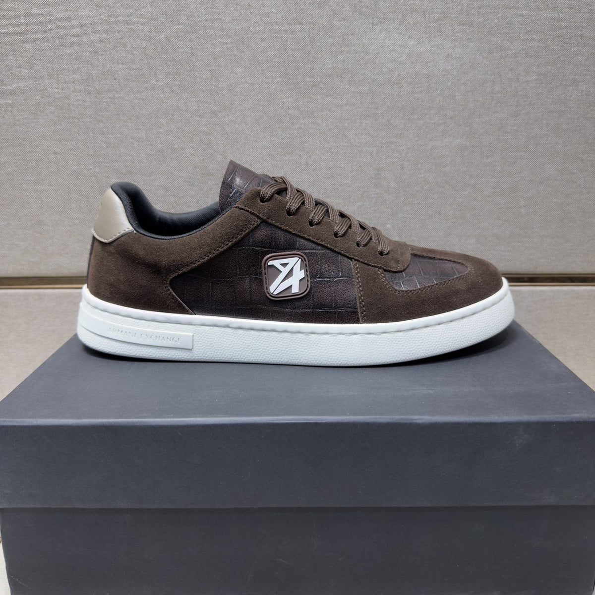Armani Exchange Paneled Low-Top Sneakers — front