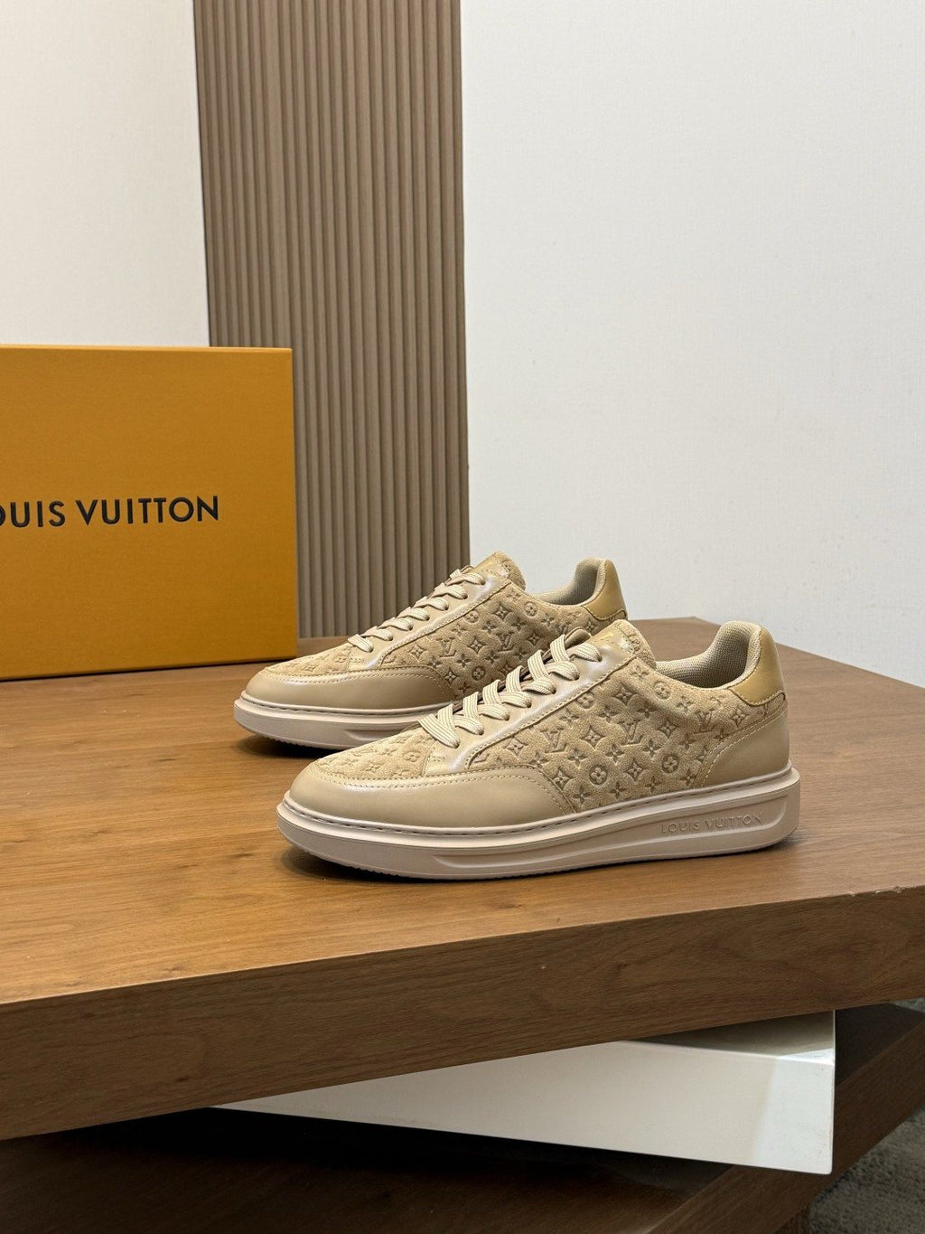Louis Vuitton Pale Olive Monogram Low-Top Sneakers — side
