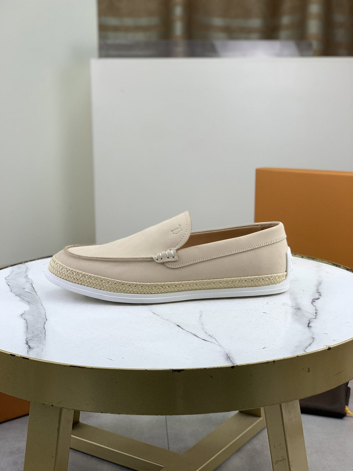 TOD'S Raffia-Trim Driving Loafers — hero