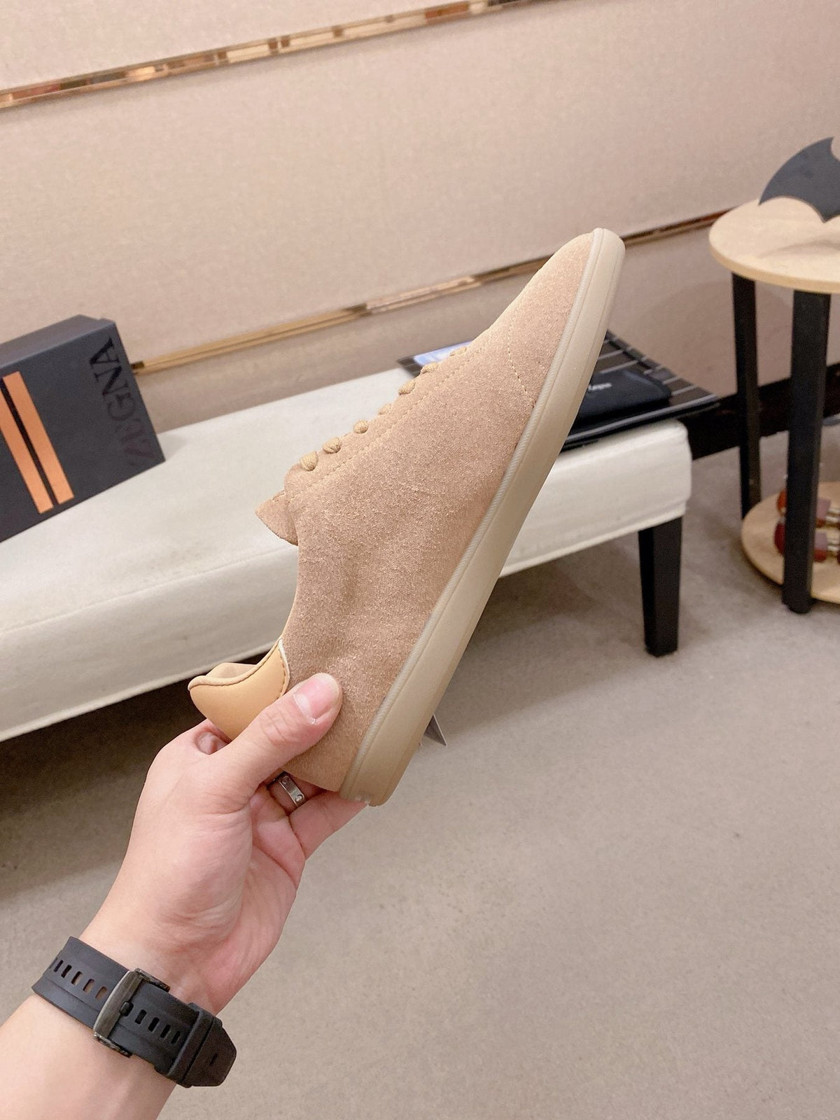 Zegna Suede Low-Top Sneakers — side